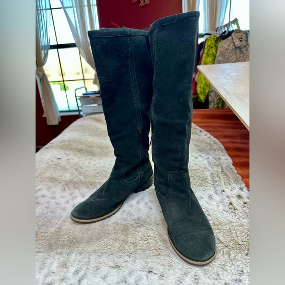 Franco Sarto A-Track Knee High Black Suede Boots Women’s 7M Vibram - Picture 2 of 15